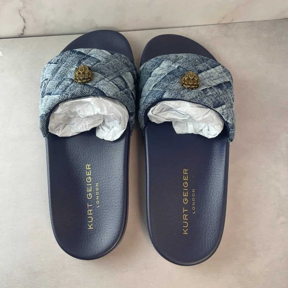 KURT GEIGER DENIM SLIDES 8.5 - Picture 6 of 12